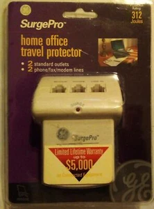 surgepro home office travel protector 2 outlets / 2 phones/fax/modem lines,new - Picture 1 of 2