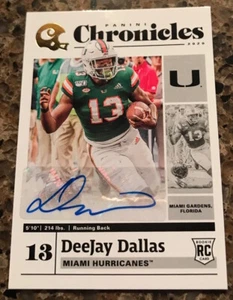 2020 PANINI CHRONICLES RC DEEJAY DALLAS AUTO AUTOGRAPH #6 UNIV MIAMI/SEATTLE - Picture 1 of 2