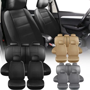 For FORD Luxury Auto Car Seat Covers 5-Seats PU Leather Front Rear Cushion Pad - Picture 1 of 18