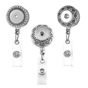Badge Reel Snap Jewelry Work ID Holder Fits Ginger Charm 18-20MM Antique Buttons - Picture 1 of 11