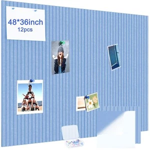 Cork Bulletin Board for Wall Office 48" x 36" Vision Felt Pin Board 12Pack La... - Picture 1 of 7