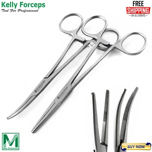 Kelly emostato pinze di bloccaggio dritte curve 14 cm morsetti chirurgici dissezione - Foto 1 di 10