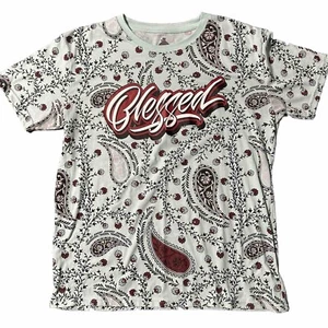 T-shirt Bailey Apparel Blessed taglia XL multicolore manica corta con paisley - Foto 1 di 4