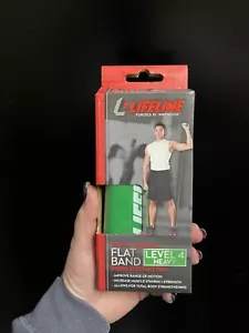 Lifeline Stamina + Strength Flat Band Level 4 Rubber Resistance Tool Green NEW - Picture 1 of 3