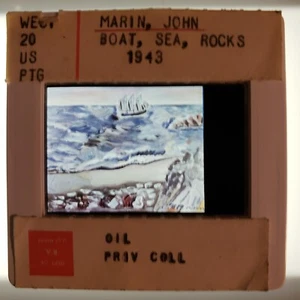 John Marin Boat, Sea, Rocks 1943 Art 35mm Glass Slide - Picture 1 of 4