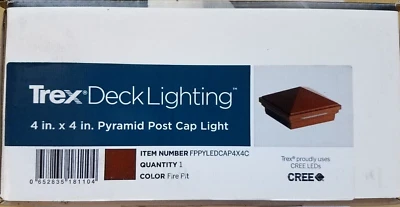 TREX DECKING PYRAMID LED POST CAP LIGHT LIGHTING - FIRE PIT - FPPYLEDCAP4x4C - Image 1 of 4