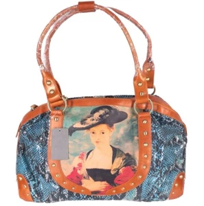 NWT Original by Sharif 1827 Handbag Leather Hand Painted Susanna Lunden Art - Picture 1 of 18