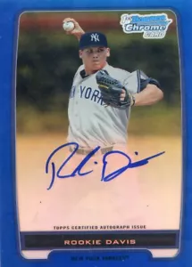 2012 BOWMAN CHROME 1ST ROOKIE RC AUTO BLUE REFRACTOR #113/150 ROOKIE DAVIS - Picture 1 of 3