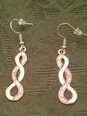 US SELLER BEAUTIFUL PURPLE FIRE OPAL SIMULATED SPIRAL DANGLE HOOK EARRINGS - Image 1 of 4