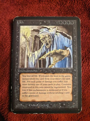 Alpha Lich MTG Magic Rare  - Heavy play condition (HP) - Image 1 of 4