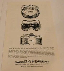SWISSAIR DC-8 JETS SWISSCARE VINTAGE ADVERTISEMENT - Picture 1 of 1