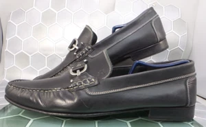 $325 DONALD J PLINER Dacio Para hombres 12 M EE. UU. Informales Mocasines de Cuero Negro CC214 - Imagen 1 de 13