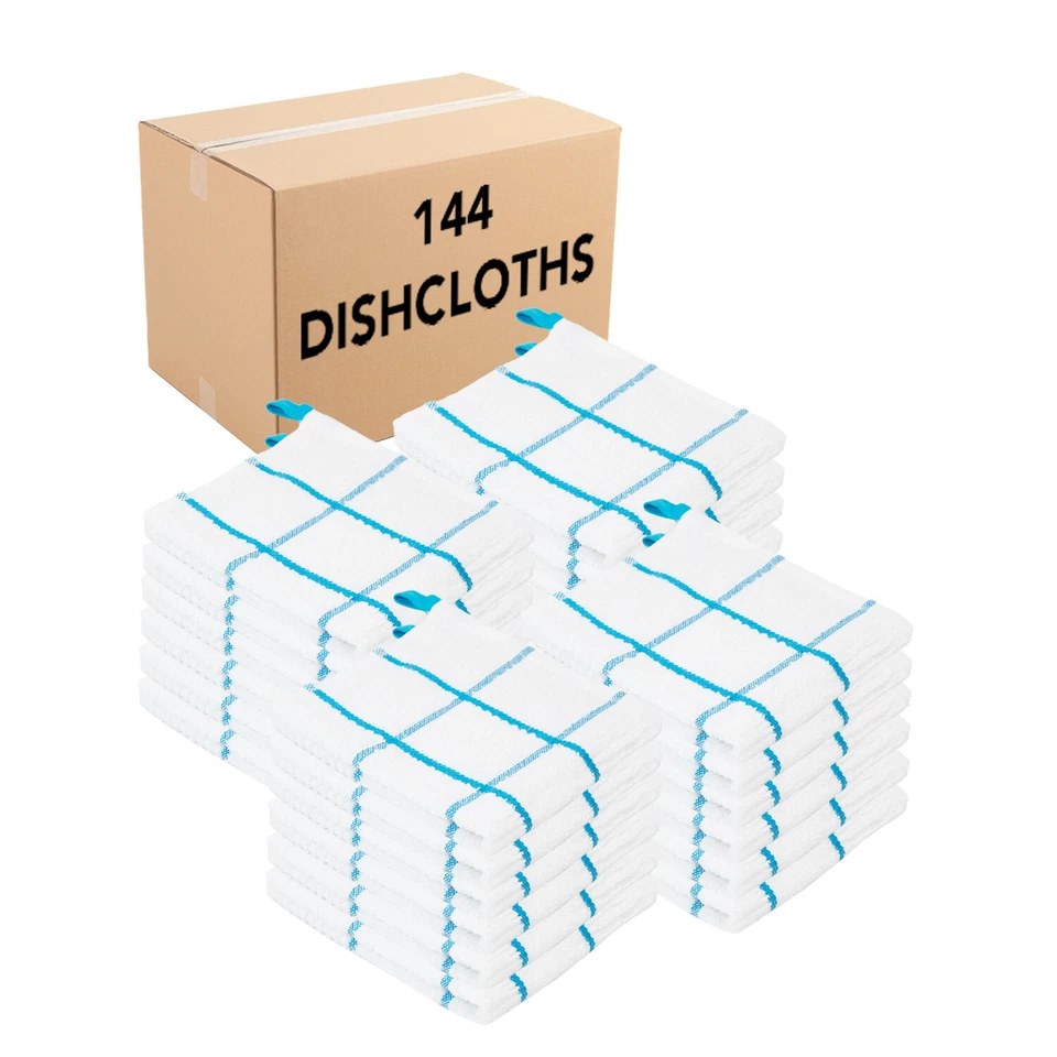 Paño de cocina estuche a granel de 144, opción de ventana a rayas, 13x13, algodón suave Foto 1 de 4