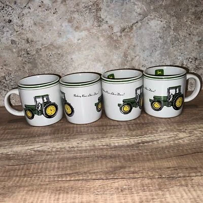 Винтажный Y2K John Deere кофейная кружка чашки Gibson трактор фермерский сарай лот из 4 2000 - Изображение 1 из 4