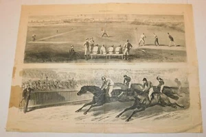 BASEBALL: MATCH BETWEEN THE RED STOCKINGS & THE ATLANTICS 1870 PRINT by REINHART - Bild 1 von 4