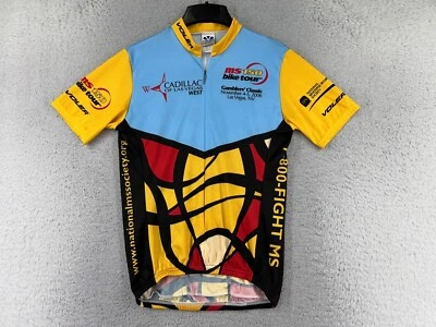 Camiseta deportiva de ciclismo Voler para mujer mediana azul amarilla Cadillac Las Vegas 1/2 cremallera polietileno Foto 1 de 4