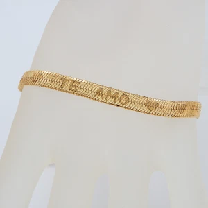 Avon TE AMO (I love you) Gold Tone Herringbone Chain 8 inch Bracelet - Picture 1 of 14