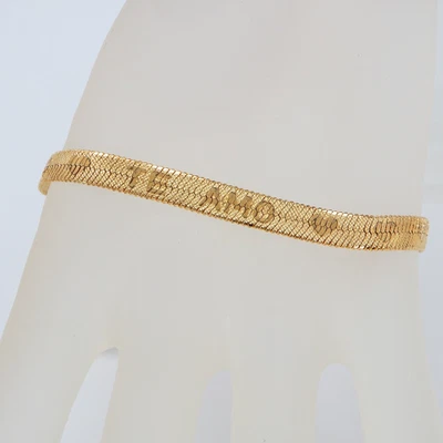 Brazalete Avon TE AMO (Te amo) Cadena Espiga Tono Dorado 8 pulgadas Foto 1 de 4
