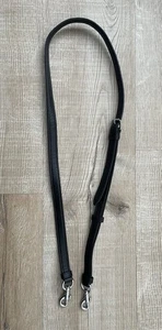 Correa de repuesto de cuero granulado negro COACH tono plateado herrajes ajustables - Imagen 1 de 11