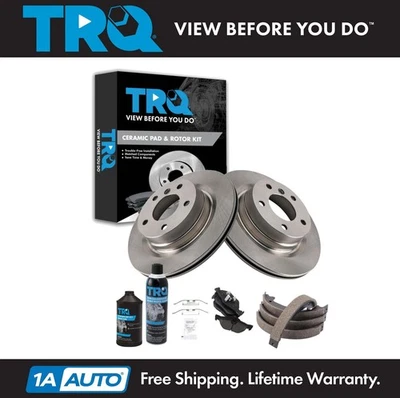 Kit de pastillas de freno y rotor de cerámica trasera TRQ para BMW 328i 2012-2013 Foto 1 de 4