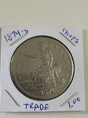 Dólar comercial 1874 S con marca Foto 1 de 2