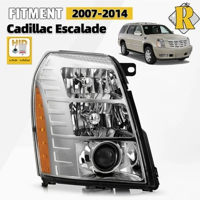 Headlight Assembly w/HID Bulb Ballast For 2007-2014 Cadillac Escalade Passenger - Image 1 of 4