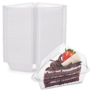 200 PCS Cake Slice Containers 4 inch - Clear Plastic Individual Pie Slice Con... - Picture 1 of 7