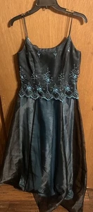 Vintage Dave & Johnny by Laura Ryner Perlen Mesh Maxikleid 7/8 grün - Bild 1 von 5