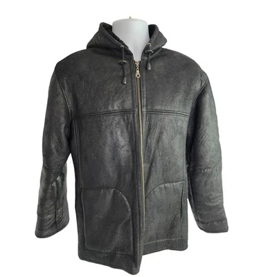Ubranded Women's Leather Lamb Shearling Sheepskin Fur Hooded Jacket Coat S - Image 1 of 4