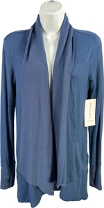 Athleta Damen blau Langarm Pranayama Wickel offene Strickjacke Pullover - XXS - Bild 1 von 5