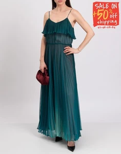 Maxi Vestido IT40 US4 UK8 XS Forrado Plisado Acampanado PVP €310 TWINSET - Imagen 1 de 8