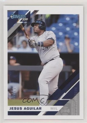 2019 Panini Donruss Holo Back /99 Jesus Aguilar (Grey Jersey Full Name on Front) - Image 1 of 2