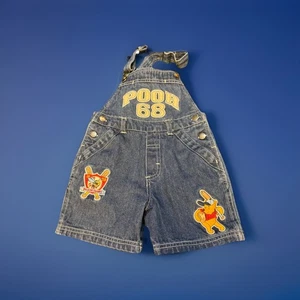 Vintage Disney Winnie the Pooh Denim Shortalls 3T Baseball Sport Overall 90er - Bild 1 von 3