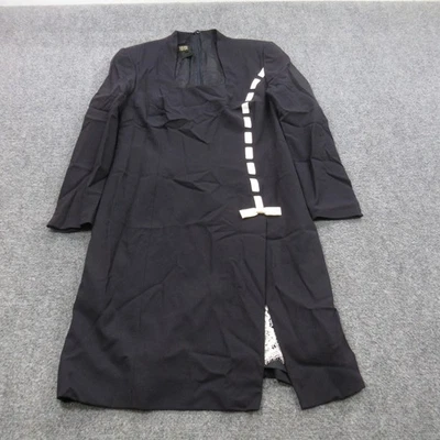 Escada Couture Dress Womens 42 Black White Lace Bow Long Sleeve Germany Formal - Image 1 of 4