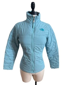 The North Face Jacket Girls Blue Sz M 10-12 Puffer Goose Down Insulation Zip - Picture 1 of 9