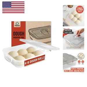 Caja a prueba de masa de pizza, 14 x 11 pulgadas, contenedor de masa de pizza, se adapta a masas de 4-6... - Imagen 1 de 8