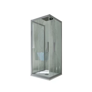 MAMPARA DE DUCHA 3 LADOS DESLIZANTE 80X90X80 CM PVC PLATA VIDRIO KOLORS - Imagen 1 de 2