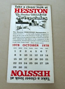 Vintage Hesston Corporation October 1978 Pocket Note Pad - UNUSED! - Picture 1 of 3