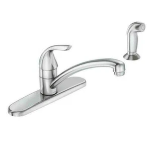 Moen Adler Rubinetto cucina standard ad arco basso monocomando con spruzzatore laterale 87202 - Foto 1 di 2
