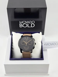 Orologio Movado Bold da uomo con cinturino in pelle quadrante nero - 3600719 prezzo al pubblico $650) - Foto 1 di 4