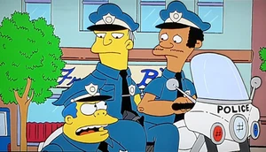 Die Simpsons Animation Cel Produktion Zeichnungen Chief Wiggum und Lou TV Show Kunst - Bild 1 von 20