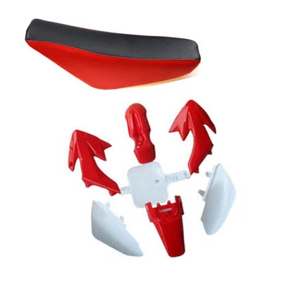 Kit de plástico rojo con asiento para CRF50 XR50 chino 50cc 70cc 110cc Dirt Pit Bike Foto 1 de 4