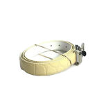 Men's Reversible Belt Beige White Silver Buckle One Size Fits All 44" Length