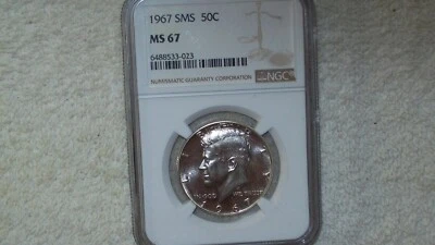 1967 KENNEDY HALF SMS MS67 - Image 1 of 2