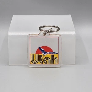 Utah State Acrylic Lucite Keychain Seagull Vintage - Picture 1 of 3