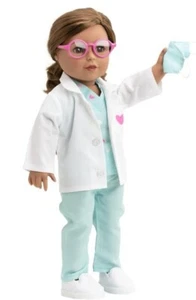 Medical Scrubs, Physician & Nursing, Light Teal, for 18-Inch Dolls - Picture 1 of 4