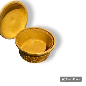 Vintage Navajo Style Pottery Casserole Dish Dutch Lid 7" x 3" D Two Tone Brown - Picture 1 of 5