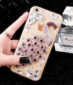 Bling Peacock Diamonds Rhinestones Cover Case For Various Mobile Phones - Picture 1 of 3