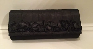 Clutch Satin Handtasche Tasche Abend Party Cocktail Schwarz - Bild 1 von 3