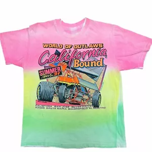 Vintage 1991 Einzelnaht Grafik World of Outlaws Kalifornien Sommer Tour Batik - Bild 1 von 7